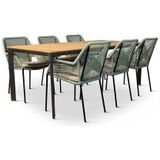 Lesli Living Arezzo/Seville mint dining tuinset 7-delig | polywood  touw | 200cm