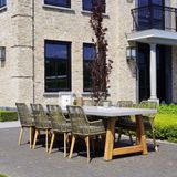 BUITEN living Veltis dining tuintafel | betonlook  hardhout | 300x100cm