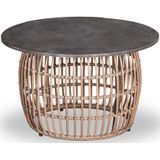 BUITEN living Flow stoel-bank loungeset 5-delig | wicker  aluminium | betonlook tafels | bamboe antraciet