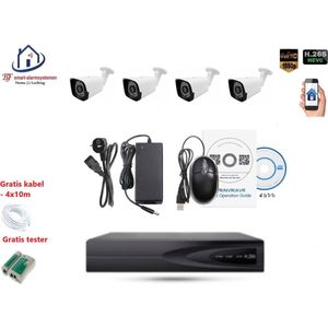 Home-Locking camerasysteem met NVR 5.0MP H265 POE met 4 bullet camera's 3.0MP CS-4-1516