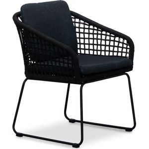 BUITEN living Tulum dining stoel | touw + RVS | zwart