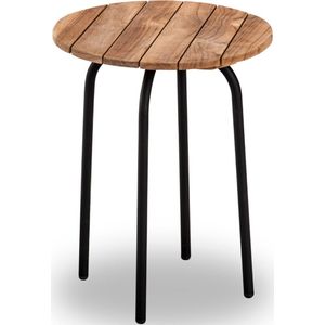 BUITEN living Pablo bijzet tuintafel | teakhout | 40cm rond hoog