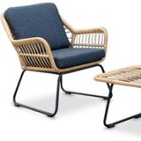 BUITEN living Blade stoel-bank loungeset 4-delig | wicker | bamboe antraciet