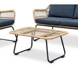BUITEN living Blade stoel-bank loungeset 4-delig | wicker | bamboe antraciet