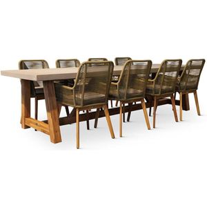 BUITEN living Veltis/Padua dining tuinset | 8 personen | betonlook | 300cm