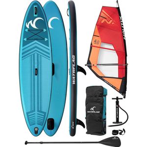 Watrflag Jibe WindSUP Board 10'6'' Set - 320 cm - Opblaasbaar Stand Up Paddle Board inclusief 4.0 m2 zeilset voor windsurfing
