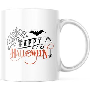 Halloween Mok met tekst: Happy Halloween | Halloween Decoratie | Grappige Cadeaus | Grappige mok | Koffiemok | Koffiebeker | Theemok | Theebeker