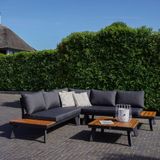 LUX outdoor living New York hoek loungeset 4-delig | aluminium  hardhout | 248x248cm | Light Teaklook