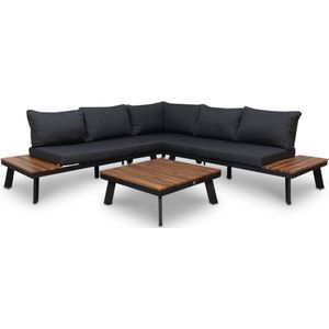 LUX outdoor living New York hoek loungeset 4-delig | aluminium  hardhout | 248x248cm | Light Teaklook