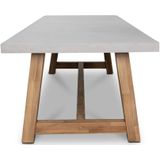 BUITEN living Veltis dining tuintafel | betonlook  hardhout | 250x100cm