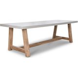 BUITEN living Veltis dining tuintafel | betonlook  hardhout | 250x100cm