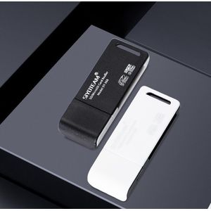 SD Kaartlezer USB voor Micro SD kaart en SD kaart - Geschikt voor Telefoon, PC en Tablet  - Zwart en wit
