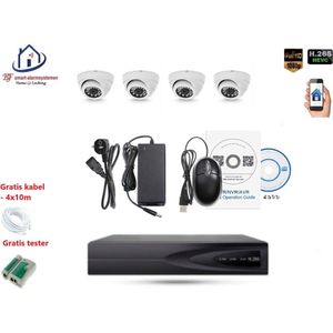 Home-Locking camerasysteem met NVR 5.0MP H265 POE met 4 dome camera's 3.0MP CS-4-1517