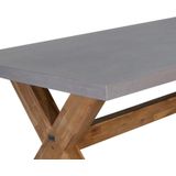 BUITEN living Norwich/Carlos taupe dining tuinset 7-delig | betonlook  hardhout | 250cm