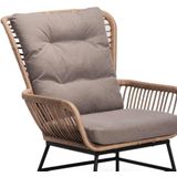BUITEN living Dex loungestoel tuin | wicker  aluminium | bamboe taupe