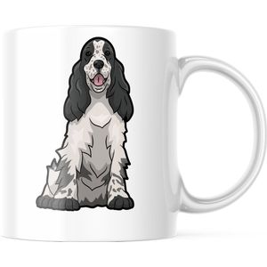 Dog Lover Mok met afbeelding: cocker spaniel wit zwart | Honden Liefhebber | Honden Spreuk | Cadeau | Grappige mok | Koffiemok | Koffiebeker | Theemok | Theebeker
