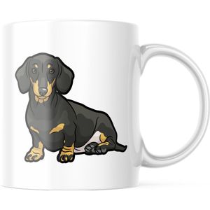 Dog Lover Mok met afbeelding: teckel zwart | Honden Liefhebber | Honden Spreuk | Cadeau | Grappige mok | Koffiemok | Koffiebeker | Theemok | Theebeker