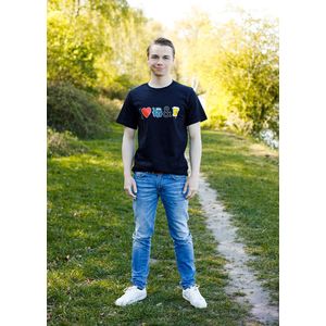 Zwart T-shirt - I love Tractors & Bier - M