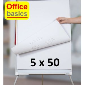 5 x Flipoverpapier Office Basics - 50 vel - 65 x 100 cm - blanco