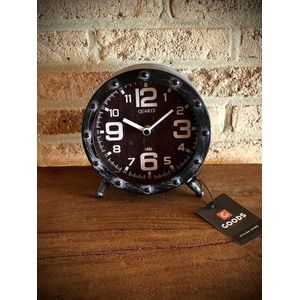 Clock Table Quartz 1886 - 18 cm hoog - tafelklok - uurwerk - horloge - industriestijl - vintage - industrieel - klok - tafel - metaal - cadeau - geschenk - relatiegeschenk - kerst - nieuwjaar - verjaardag - origineel – interieur - decoratie