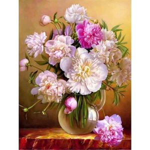 Diamond painting - Geschilderde bos bloemen - Geproduceerd in Nederland - 30 x 40 cm - canvas materiaal - vierkante steentjes - Binnen 2-3 werkdagen in huis