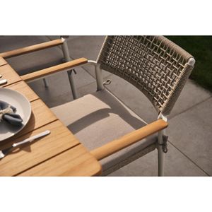LUX outdoor living Sandro dining tuinstoel | touw  aluminium | wit