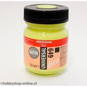 Acrylverf Zijdeglans - Deco - Universal Satin - 649 limoen - 50 ml - Amsterdam - 1 stuk