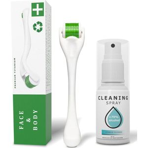 Dermaroller 0.5 mm & Desinfectie Alcohol spray - 540 naalden - Steriel verpakt