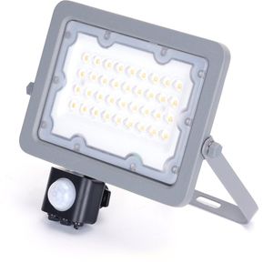 Buitenlamp grijs 4000K | LED 30W=270W halogeen schijnwerper | IR sensor | waterdicht IP65