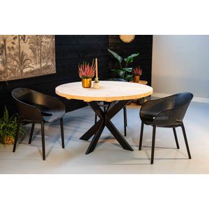 Douglas Tuintafel Rond 4 personen | 135cm Ø | Stalen Matrix onderstel | Duumaa Tafels