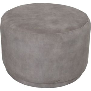 Bolton Poef - 55x55x40 - Lichtgrijs - Velours - poef rond velvet, zitzak, poef rond, poef rond grijs, poefs rond, poef velvet,