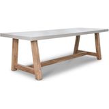 Denza Furniture Veltis/Nantes donkergrijs/donkerbruin dining tuinset 7-delig | betonlook |  250cm