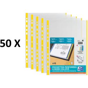 50 x showtassen insteekhoesjes Oxford - A4 - PP - 0.09 mm - geel
