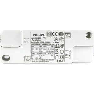 Philips Certadrive - LED Driver 34W - 700mA/800mA Dubbele uitgangsstroom - Flikkervrij - DC connector