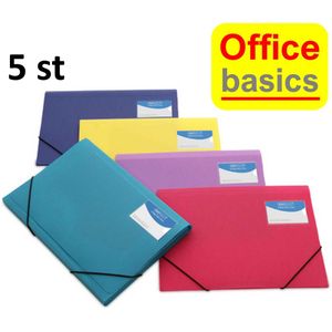 5 x Elastomap Office Basics - A4 - PP gekleurd - assorti