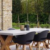 BUITEN living Norwich/Karlstad zwart dining tuinset 7-delig | betonlook | 250cm