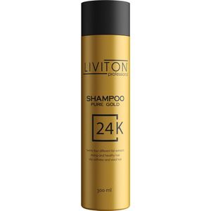 Liviton Pure Gold - Shampoo - 24 essentiële oliën - Beschadigd haar - Sneller haargroei - 300 ml