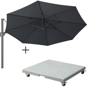 LUX outdoor living Milano zweefparasol Ø3,5 antraciet + Premium