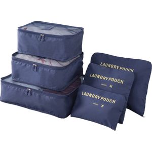 SY Goods - Premium Koffer Organiser set 6-delig blauw | Travel packing cubes | Reistas | bagage | luggage organizer | Travel organizer bags | backpack organizer | Reiskoffer organizer