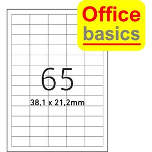 Etiket Office Basics - A4 - 38,1x21,2 mm - 100 vel met 65 etiketten