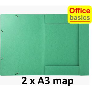 2 x A3 Elastomap Office Basics - extra stevig glans karton - groen