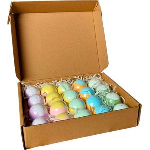Bruisballen - 20 Stuks - Voor In Bad - Laat Geen Sporen Achter - 5 Verschillende Geuren - Voordeelverpakking - Kind - Badparels - Etherische Oliën - Bath bombs - Aromatherapie - Badballen