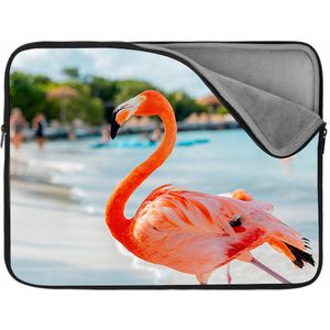 Laptophoes 15 inch  | Flamingo | Zachte binnenkant | Luxe Laptophoes | Kwaliteit Laptophoes met foto