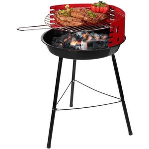 Houtskoolbarbecue Ø38 cm - Halfopen - Zwart / Rood -  BBQ