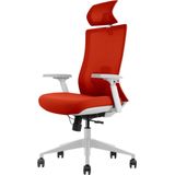 Euroseat ergonomische bureaustoel met hoofdsteun Verona. Uitvoering rug & zitting oranje. Voldoet aan de NEN EN 1335 norm.
