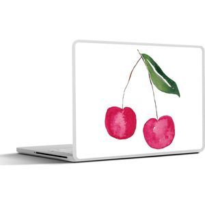 Laptop sticker - 17.3 inch - Kersen - Waterverf - Wit - 40x30cm - Laptopstickers - Laptop skin - Cover