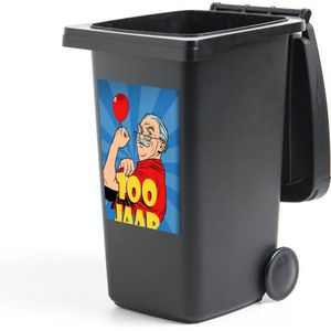 Container sticker Verjaardag - Man - 100 Jaar - 40x60 cm - Kliko sticker