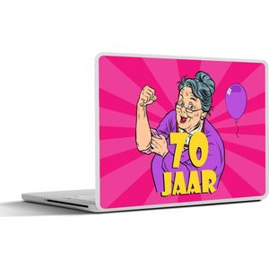 Laptop sticker - 17.3 inch - Vrouw - 70 Jaar verjaardag - Cadeau - 40x30cm - Laptopstickers - Laptop skin - Cover