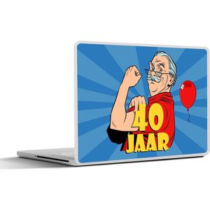Laptop sticker - 17.3 inch - Man - Verjaardag - 40 jaar - 40x30cm - Laptopstickers - Laptop skin - Cover