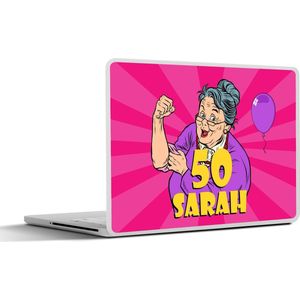 Laptop sticker - 12.3 inch - Verjaardag - Jubileum cadeau - Vrouw - 50 Jaar versiering - 30x22cm - Laptopstickers - Laptop skin - Cover